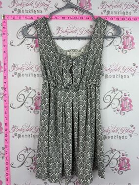 Max Studio tank top grey White Sleeveless Patterned Empire Aztec paisley